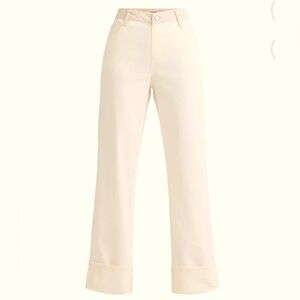 Time and Tru High Rise Colorblock Straight Leg Cuffed Jeans 29" Inseam NWT